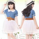 SALE White Dress Denim Tutu Dress for 4T Girls Casual Dress Ready to Ship Western Outfit