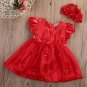 Rsslyn Beautiful Baby Dress Red Tutu Dress Birthday Gift Dress with Matching Red Headband
