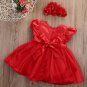 Rsslyn Beautiful Baby Dress Red Tutu Dress Birthday Gift Dress with Matching Red Headband