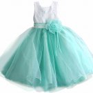SALE Spring Dresses for Girls Fashion Toddler Girls Dress Mintgreen Tutu Dress with Green Flower