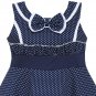 SALE Polka Dots Dress Softer Navy Blue Tutu Dress with Heart Pattern Summer Casual Dress 3t/4t/6t/7t
