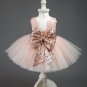 Rsslyn SALE Cradle Baby Pink Dresses Christening Dresses with Big Bow Soft Pink Peach Dress