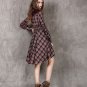 Medium Size Checkered Dress for Women High Quality Asymmetrical Hem Plaid Dress FREE SHIPPING