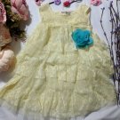 SALE Yellow Dress for Infants Shaggy Tunic Ruffles and Laces Yellow Pastel Color Dress