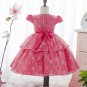 Puffy Short Sleeves 3t Flower Girls Dress Coral Pink Tutu Dress Cotton Lining Ruffled Tulle