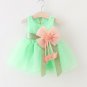 Rsslyn 3-6Months Blue Princess Dress Big Bow Free Baby Blue Headband Baby Girls Clothes