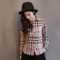 Plaid T-Shirts Checkered Blouses for Women FREE SHIPPING Classy Tees Long Sleeve Work Office Tops
