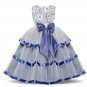 7-8YO Ankle Length Birthday Dress Tiered FREE Silver Tiara with Elegant Pink Princess Tutu Dress