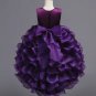 9-10Years Old Girls Tiered Bulky Tulle Dress with Tail Purple Dress Elegant Purple Dresses