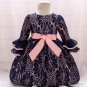 FREE SHIPPING Navy Blue Dress for 12-24 Months Circular Pat Ruffled Sleeves Navy Blue Formal Gowns