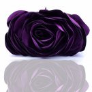 Eggplant Color Purple Roses Black Silk Evening Bags READY to GO Purple Purses for Women