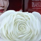 Wedding Purses for Brides White Party Bags Big White Roses FREE SHIPPING Silk Purses Prom