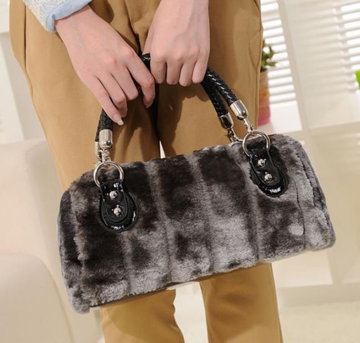 Gray Tote Messenger Work Purse Velvet Vogue Lush Gray Clutch RSS Boutique Silver Bags