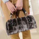Gray Tote Messenger Work Purse Velvet Vogue Lush Gray Clutch RSS Boutique Silver Bags