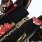 Ready to Go Black Large Bags Silk Floral Black Leather Bags FREE SHIPPING Womens Leather Bags