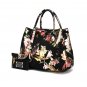 Ready to Go Black Large Bags Silk Floral Black Leather Bags FREE SHIPPING Womens Leather Bags
