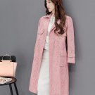 Split Both Sides Peach Pink Trench Coats with FREE Scarf FREE SHIPPING Pink Dress Coats for Women
