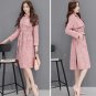 Split Both Sides Peach Pink Trench Coats with FREE Scarf FREE SHIPPING Pink Dress Coats for Women