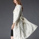 Lacy Off White Trench Coats for Women Patchwork Ready for Shipping White Coats