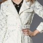 Lacy Off White Trench Coats for Women Patchwork Ready for Shipping White Coats
