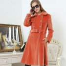 Rsslyn Wool Orange Trench Coats FREE SHIPPING Overcoats for Women FREE Brooch