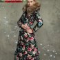 Black Parka for Women Floral Warm Cotton Duck Down Removable Collar Winter Coats for Women