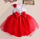 SALE Red Dress Christmas Dress Sequined Silver Dress Pageant Dress Girls Party Dress
