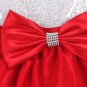 SALE Red Dress Christmas Dress Sequined Silver Dress Pageant Dress Girls Party Dress