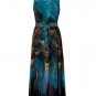 Rsslyn Plus Size 5XL Peacock Maxi Dress with Peacock Belt Green Dress Sleeveless Dress for Summer