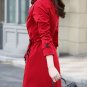 Same as Picture Red Winter Coats for Women Ready to Ship XL Red Trench Coats with Shoulder Buckles