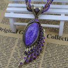 Purple Angel's Wings Big Stone Pendant Fashion Purple Necklaces for Women Jewelries for Women