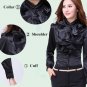 Black Ruffled Blouses for Women is READY TO SHIP Black Tees Long Sleeves