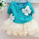 SALE Turquoise Blue Dress for Baby Girls Ready to Ship Blue Dress Pretty Cotton Long Sleeves