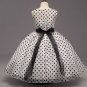 3t White Dress for Girls Printed Polka Dot FREE Headband Flower Girls Tutu Dress White Church Outfit