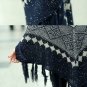 Black Winter Wraps for Women Colorful Triangle Shawls Winter Wool Wraps for GrandMa