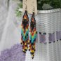 Ready to Ship V-Victor Long Tribal Earrings Beaded Earrings Layered Black Earrings for Women