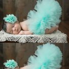 Free Ship 0-3 Months Baby Blue Skirts for Newborn Girls FREE SHIPPING Lovely Matching Baby Headbands