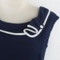 Off Shoulder Sailor's Wife Navy Blue Dress for Women Navy Blue Dress with White Trim Open Shoulder