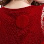 SALE Light Brown Sweater for Women Fashion Sheer Sleeves Polka dot Blouses