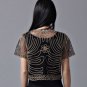 Black Blouse Black Shrug for Women Formal Wear Embroidery Laced Trims Free Shipping Cardigan