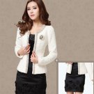 Rsslyn Fashion Tops for Women Tweed Elegant White Blazers Sequined Cropped Jackets