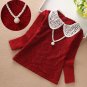 Merry Christmas SALE Lacy Tees Red Blouse for Newborn Girls High Quality Cotton Red Tops for Girls
