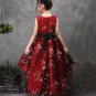 Merry Christmas SALE Red Floral Dress for Toddler Girls with Detachable Golden Corsage