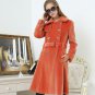 Happy Thanksgiving SALE! Wool Orange Trench Coats Overcoats for Women FREE Winter Beanie