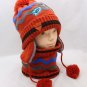 Fall Season Thanksgiving Gift Boys Winter Hats T-Rex Dinosaur Hat w/ Matching Orange Scarf for Boys