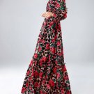 Fall Season Red Dress for Women Formal Floor Length Elegant Women in Turtleneck Collar