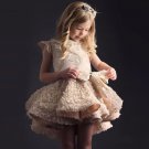 Golden Dress Christmas Pageant Dress for Girls Golden Tutu Dress with FREE Golden Tiara