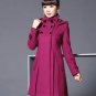 Rsslyn Teal Blue Dress Coat Turtleneck Trench Coat Hooded Coats