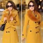 Soft Overcoats Wool Beige Trench Coats Faux Fur Winter Jackets Beige Blazers for Women