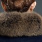 Royal Blue Trench Coats for Women Removable Fur Collar Elegant Women Long Blazers